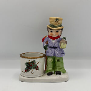 Vintage Jasco Luvkins 1978 Christmas Hobo Boy Candle Holder Toothpick Figurine